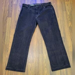 Dockers D3 Classic Fit Flat Front Brown Cotton Khakis Chinos Mens Pants 36x32